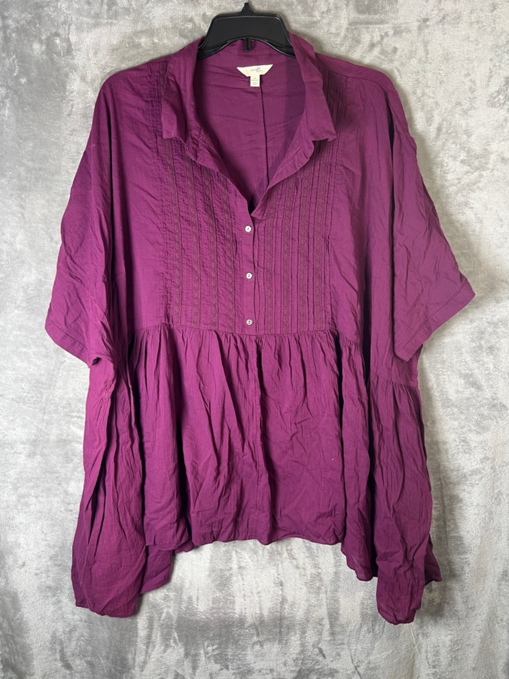 Terra & Sky Plum Button-Front Tunic
